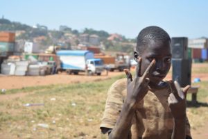 Street kid living in Kisenyi Slum Kampala UG