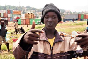 Street kid of Uganda high on fumes