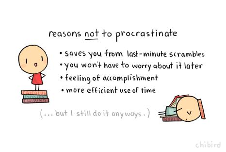 reasons not to procrastinate