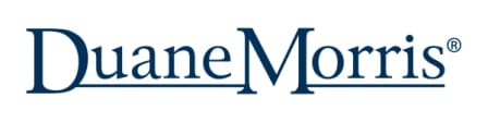 A blue and white logo of the name ,